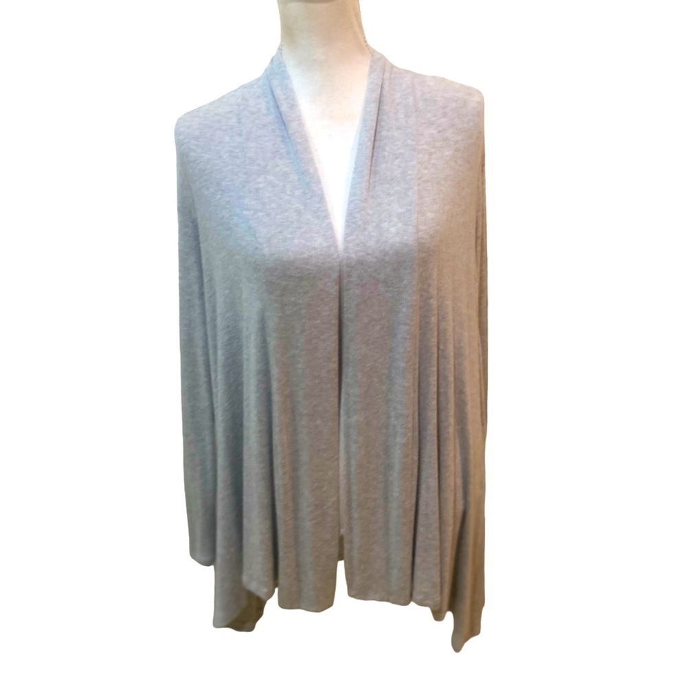Magaschoni open front light gray super soft modal cardigan size small